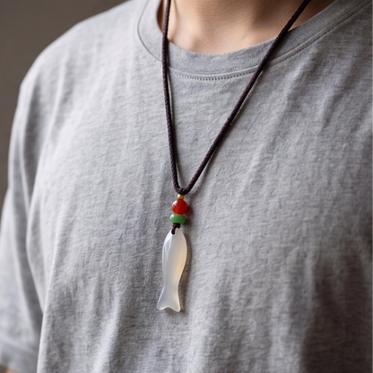 Moon River Chalcedony & Agate Fish Necklace