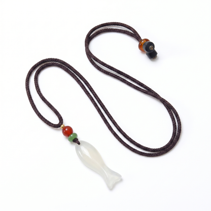 Moon River Chalcedony & Agate Fish Necklace
