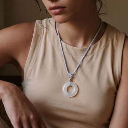 Mobius Forever Loop Agate Chalcedony Necklace