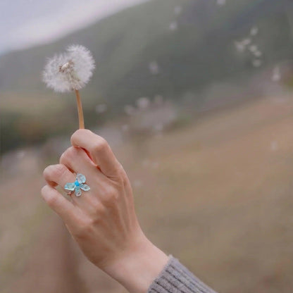 Psyche Aquamarine & Blue Apatite Butterfly Ring