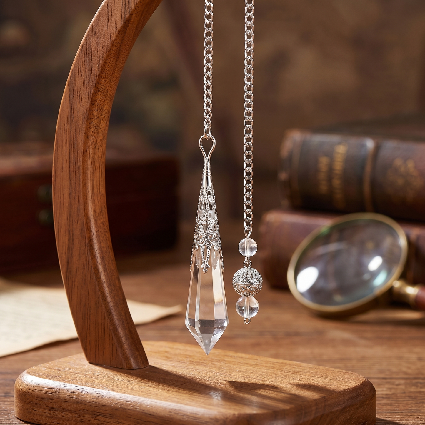 Oracle of Light Clear Quartz Crystal Pendulum Pendant
