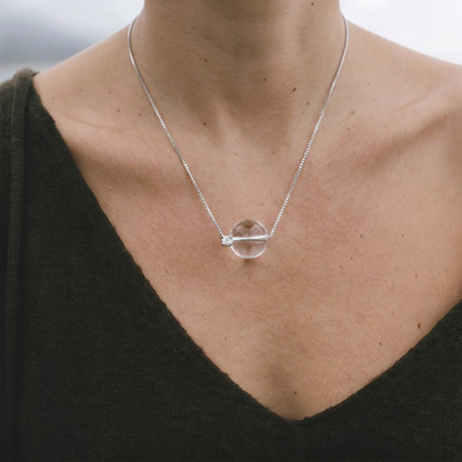 Morning Dew Clear Quartz Silver Necklace