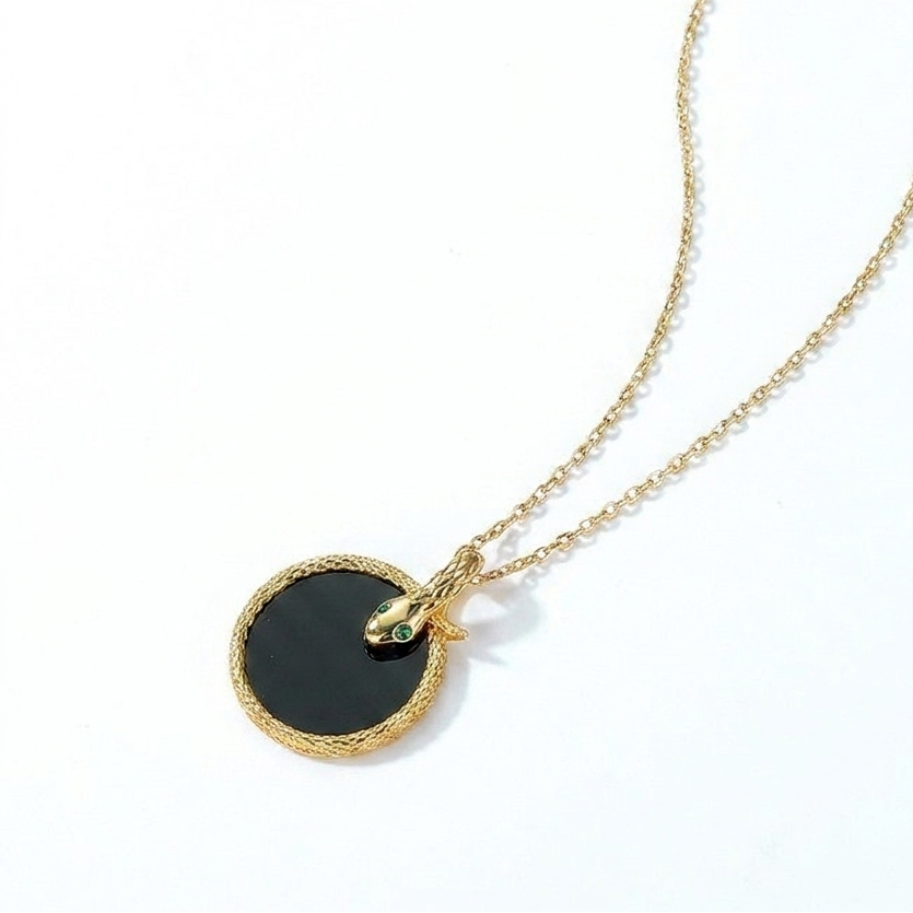 Ouroboros Snake Onyx Necklace