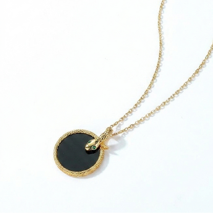 Ouroboros Snake Onyx Necklace