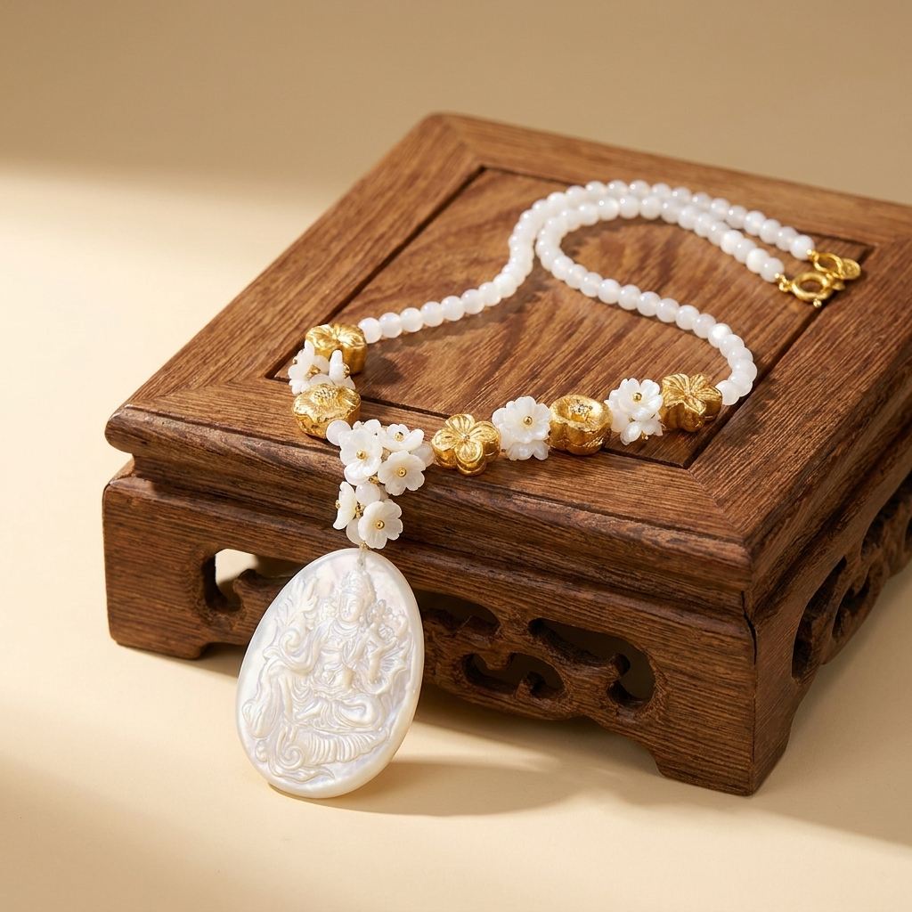 Tara Mother-of-Pearl Cameo Necklace