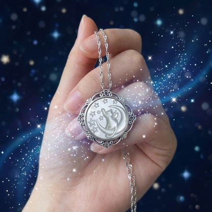 Starry Cat Mother-of-Pearl Cameo Necklace