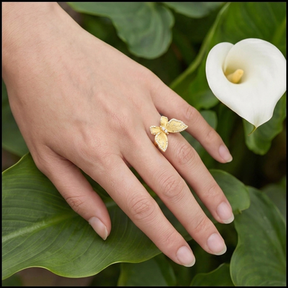 Butterfly Reverie Gold Vermeil Necklace and Ring Jewelry Set
