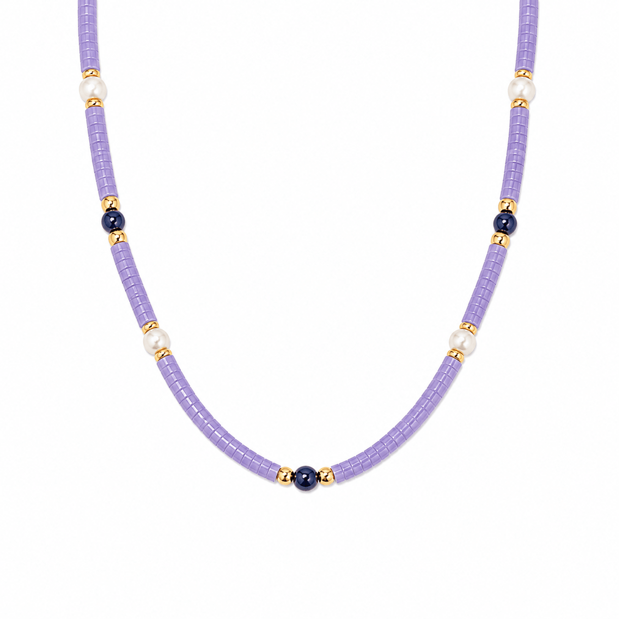 Iris Agate, Lapis Lazuli & Pearl Necklace - ORMIRO