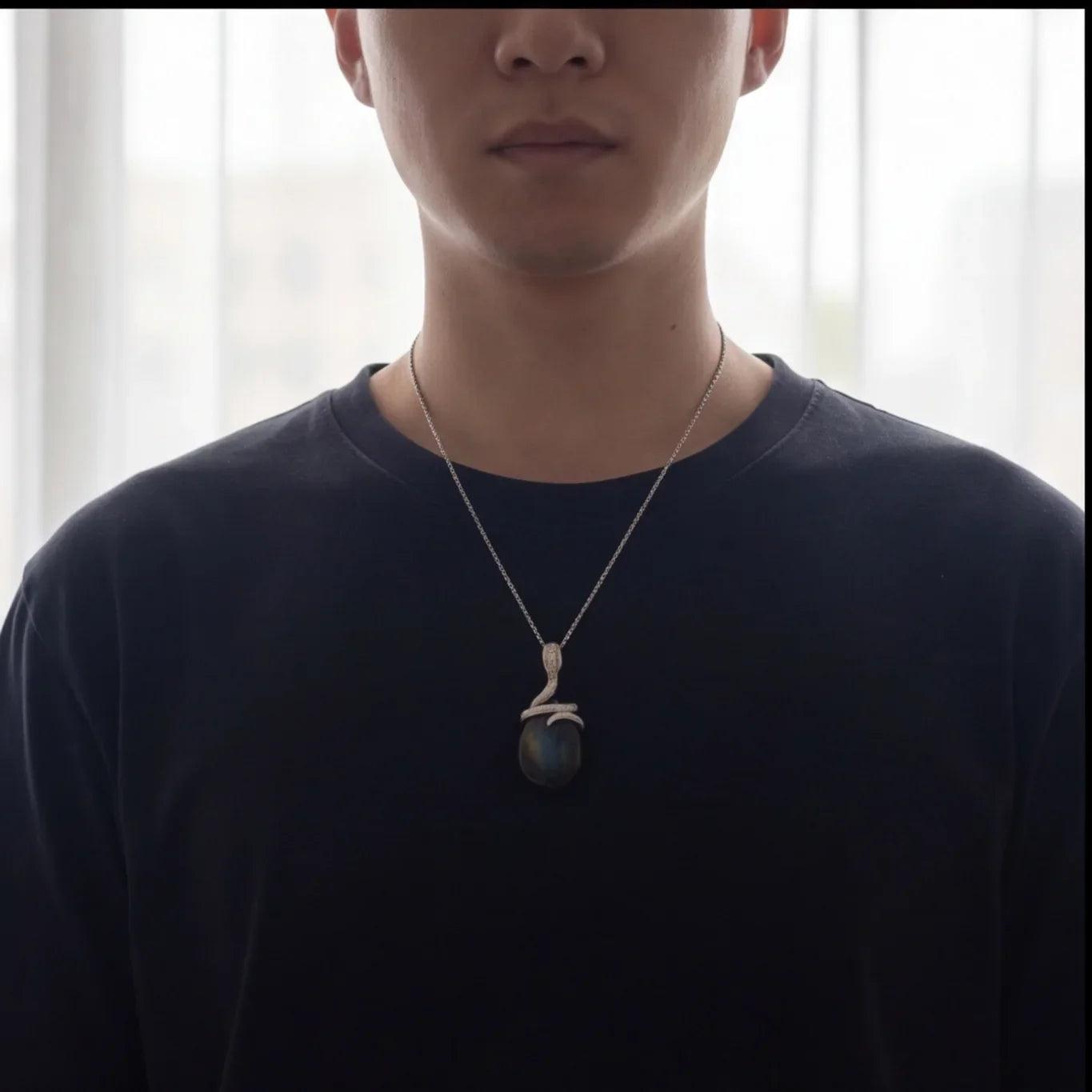 Kundalini Snake Labradorite Vermeil Necklace - ORMIRO