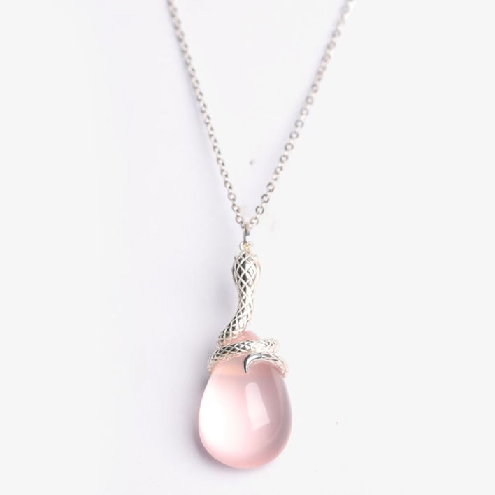 Kundalini Snake Rose Quartz Necklace - ORMIRO