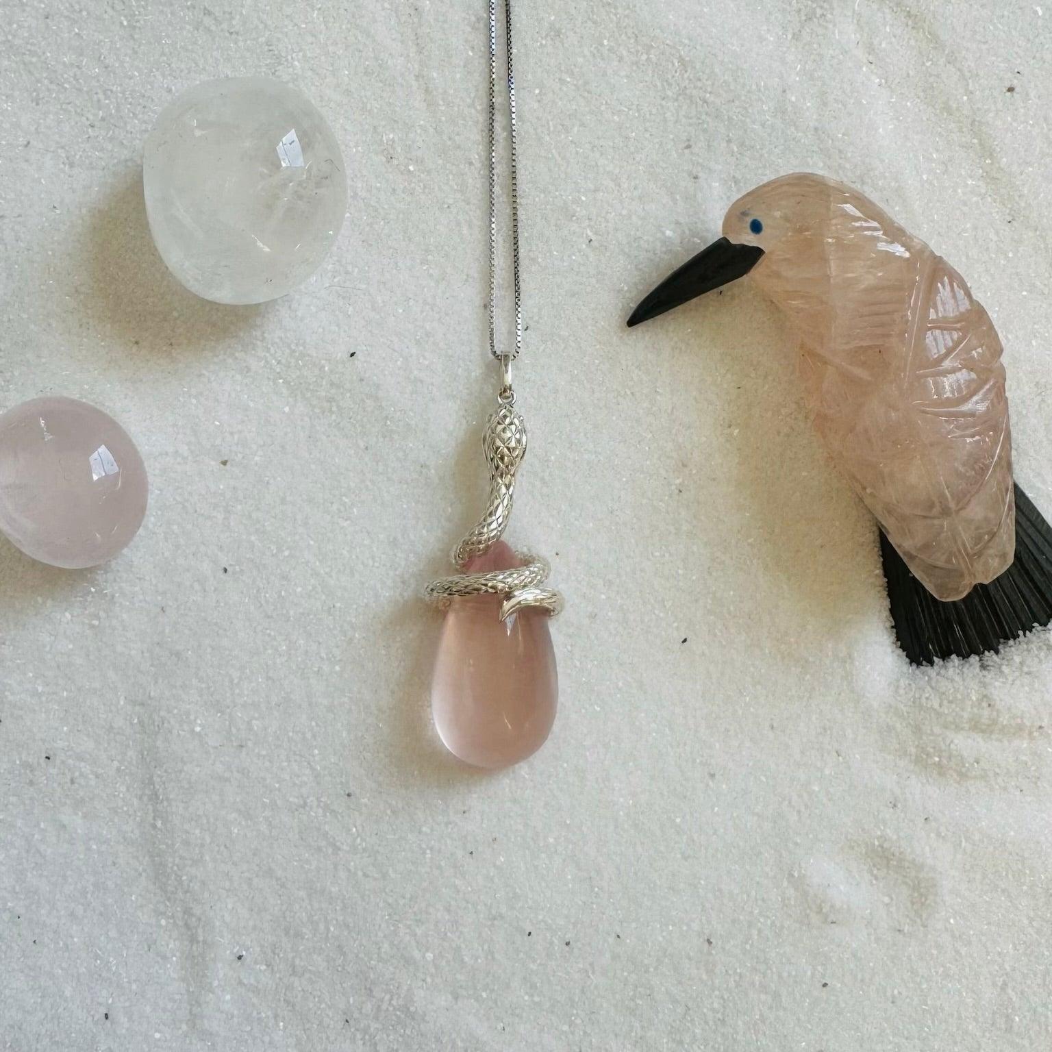 Kundalini Snake Rose Quartz Necklace - ORMIRO