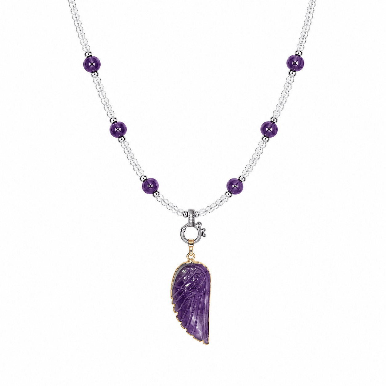 Lilith Amethyst Wing Necklace - ORMIRO