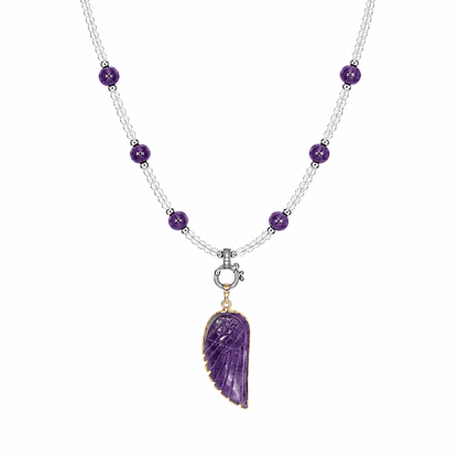 Lilith Amethyst Wing Necklace - ORMIRO