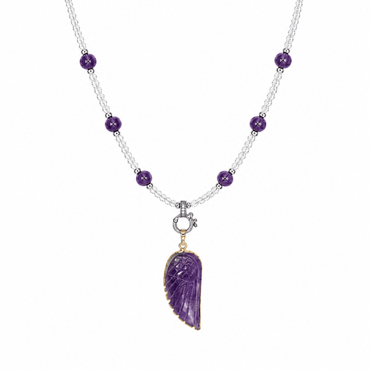Lilith Amethyst Wing Necklace - ORMIRO