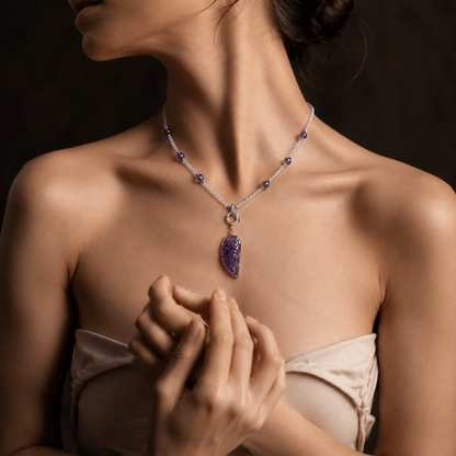 Lilith Amethyst Wing Necklace - ORMIRO