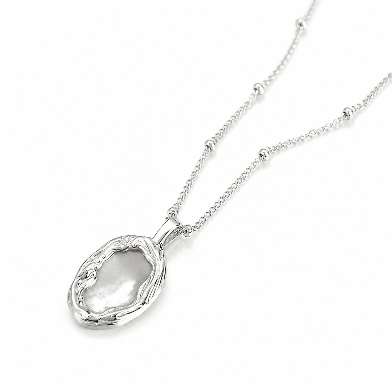 Lunaria Mother-of-Pearl Sterling Silver Necklace - ORMIRO