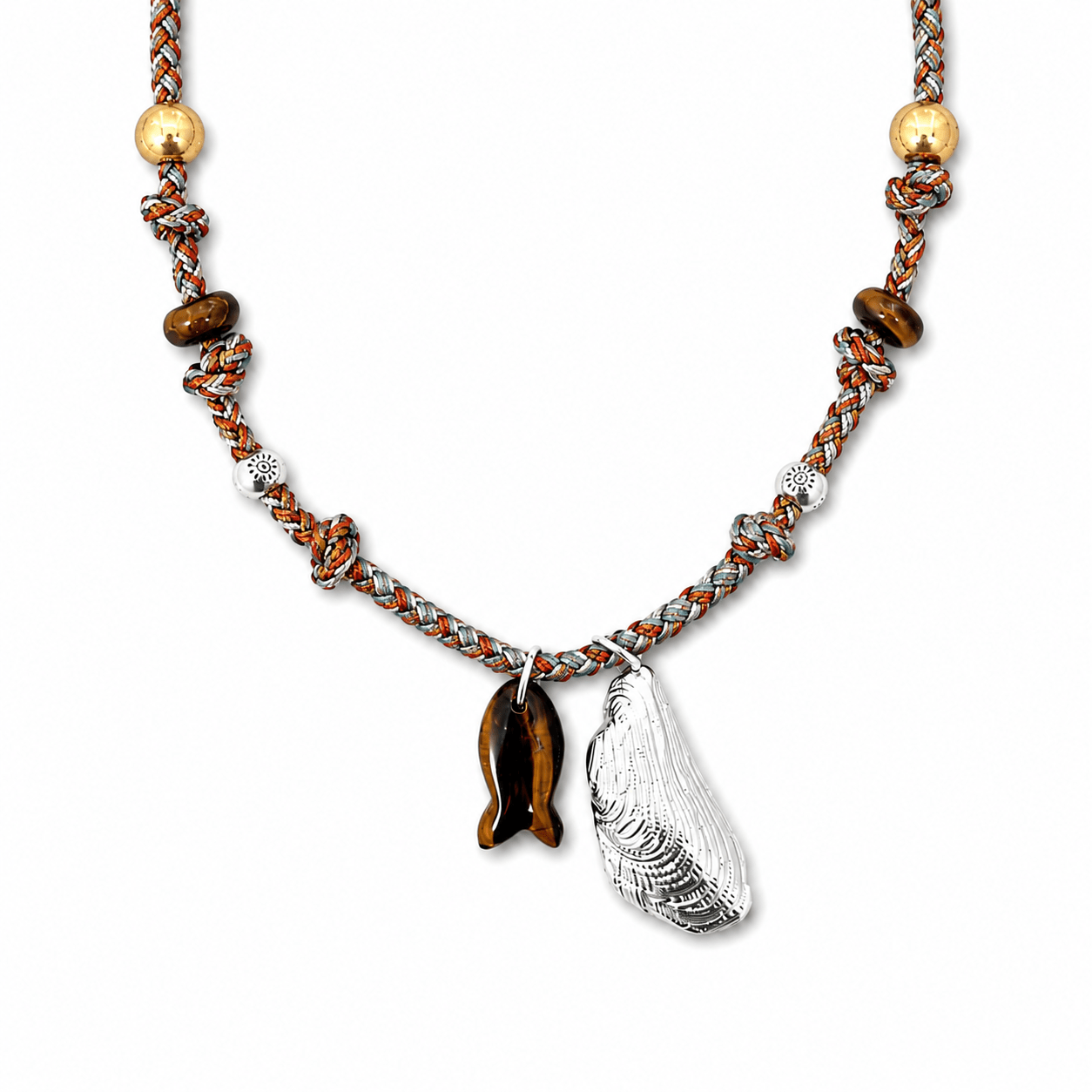 Maui Tiger Eye Fish Cord Necklace - ORMIRO