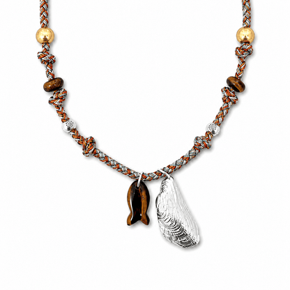 Maui Tiger Eye Fish Cord Necklace - ORMIRO