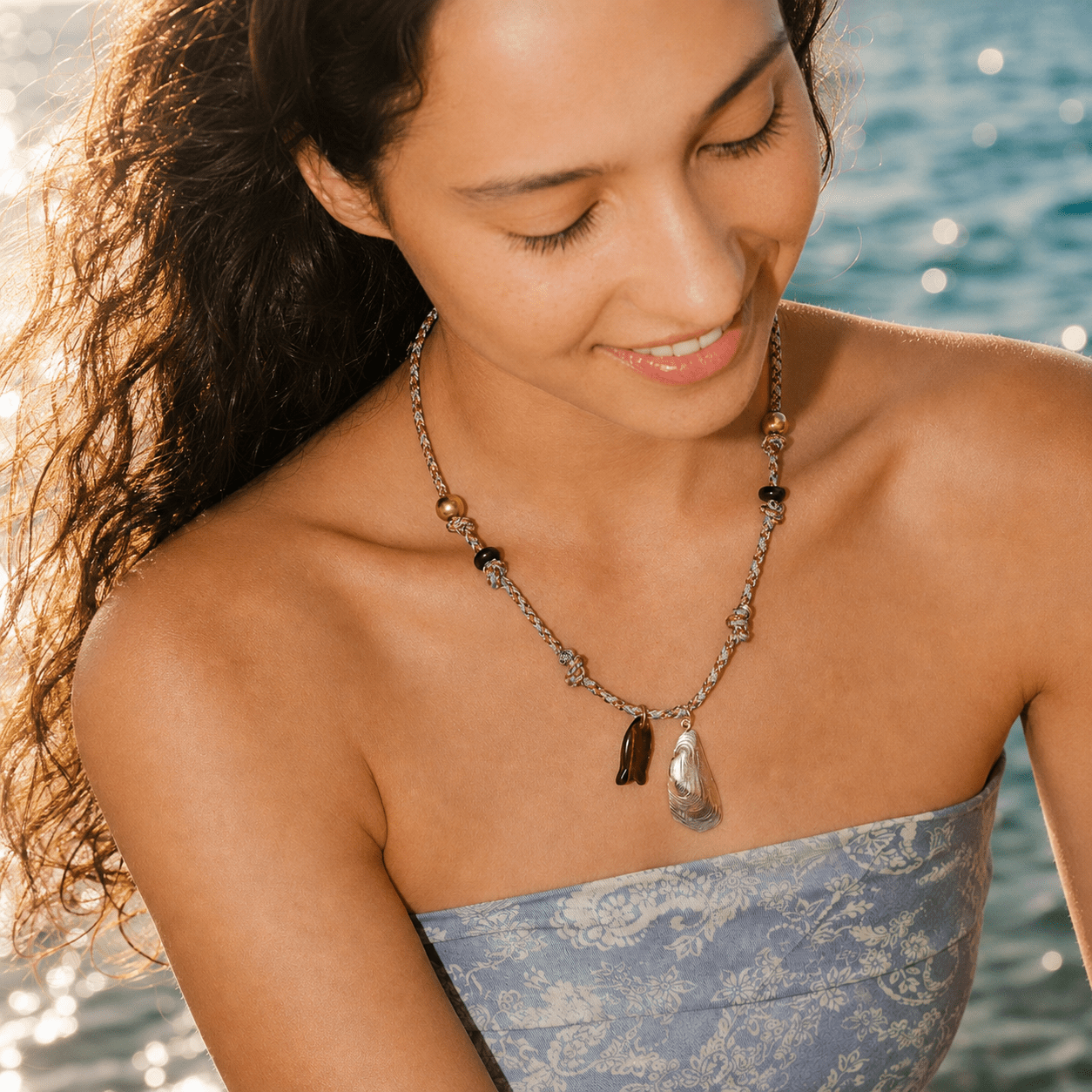 Maui Tiger Eye Fish Cord Necklace - ORMIRO