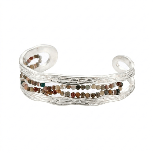 Mayan Multi-Stone Cuff Bracelet - ORMIRO