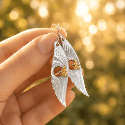 Meditating Buddha Mother-of-Pearl Earrings - ORMIRO