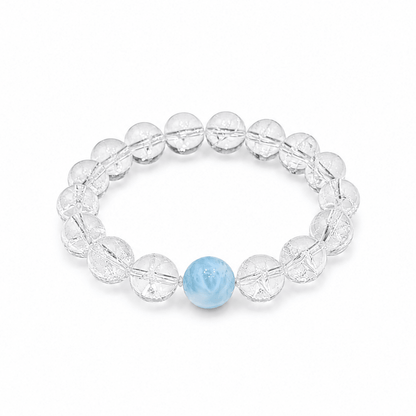 Mermaid's Tear Larimar & Clear Quartz Bracelet - ORMIRO