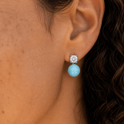 Mermaid's Tear Larimar Necklace & Earrings Jewelry Set - ORMIRO