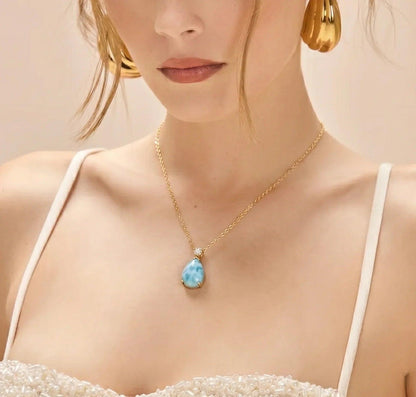Mermaid's Tear Larimar Necklace - ORMIRO