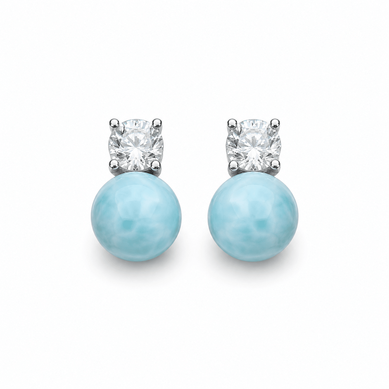 Mermaid's Tear Larimar Stud Earrings - ORMIRO