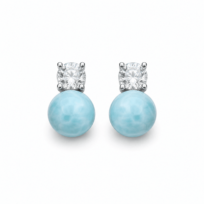 Mermaid's Tear Larimar Stud Earrings - ORMIRO