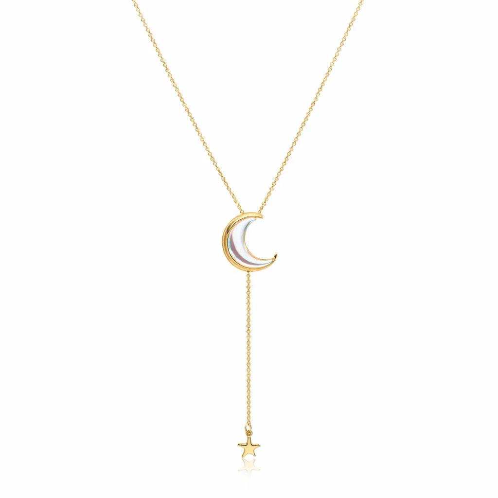 Moon and Star Lariat Necklace - ORMIRO