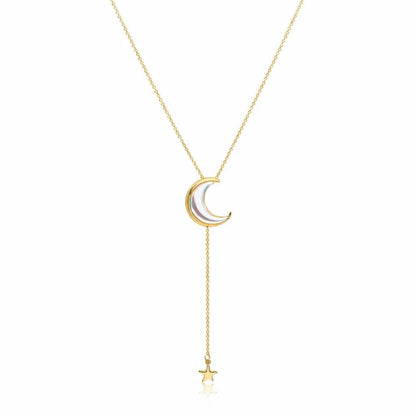 Moon and Star Lariat Necklace - ORMIRO