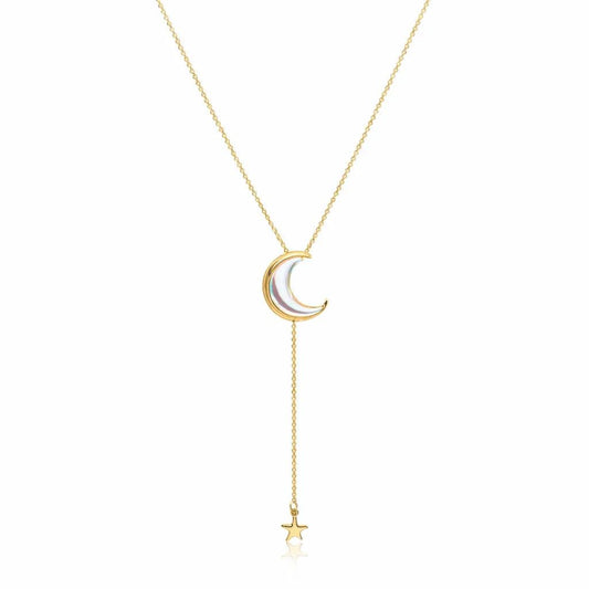Moon and Star Lariat Necklace - ORMIRO