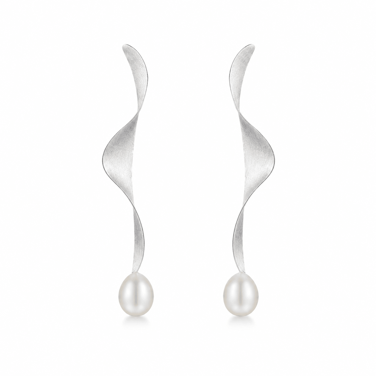 Moontide Sterling Silver Pearl Drop Earrings - ORMIRO