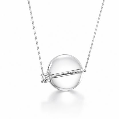 Morning Dew Clear Quartz Silver Necklace - ORMIRO
