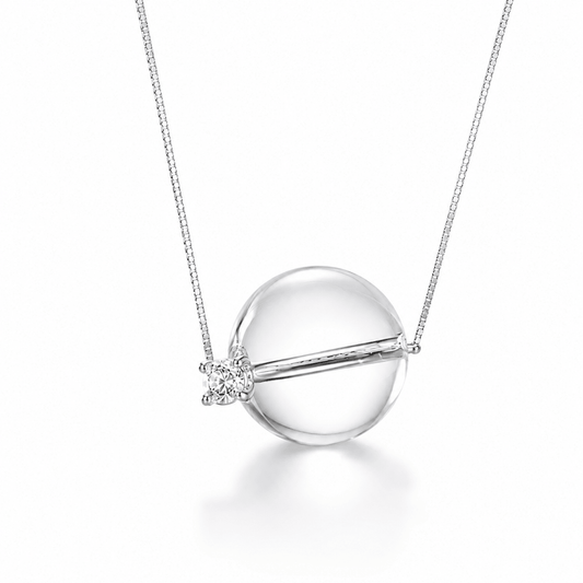 Morning Dew Clear Quartz Silver Necklace - ORMIRO