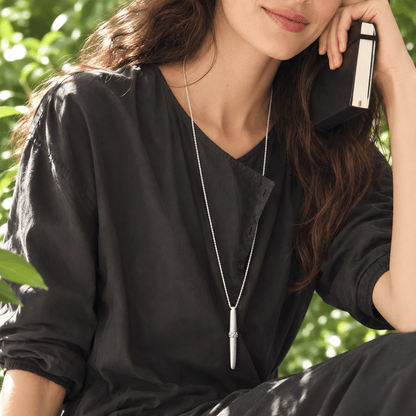 Muse Silver Pen Necklace - ORMIRO