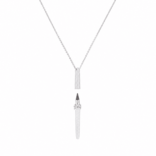 Muse Silver Pen Necklace - ORMIRO