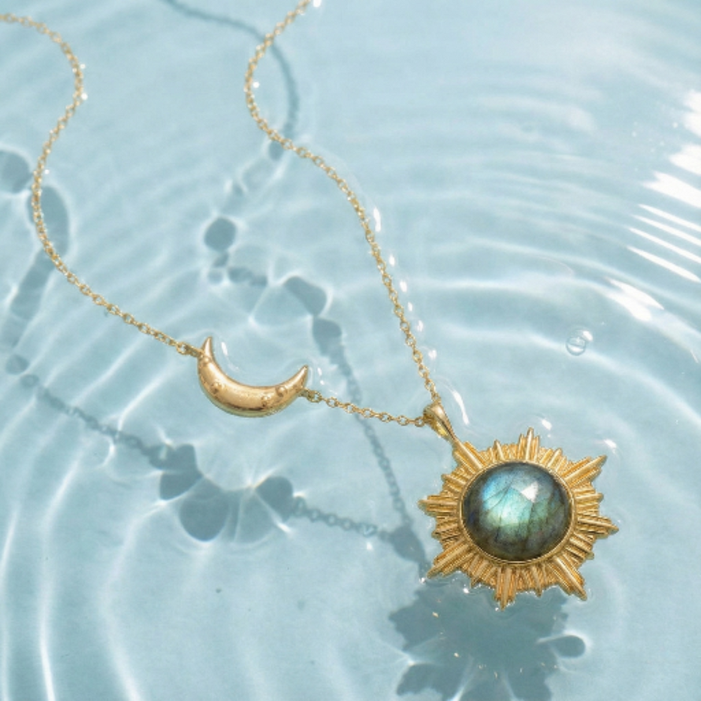 Sun and Moon Labradorite  Necklace