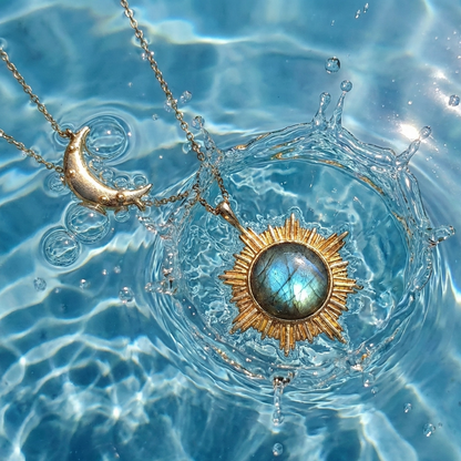 Sun and Moon Labradorite  Necklace