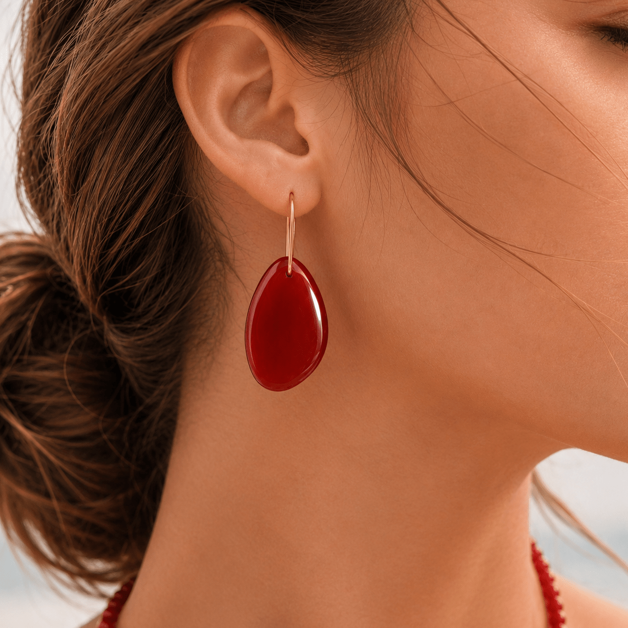 Navajo Red Agate Gold Vermeil Earrings - ORMIRO