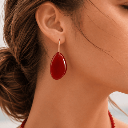 Navajo Red Agate Gold Vermeil Earrings - ORMIRO