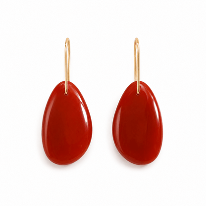 Navajo Red Agate Gold Vermeil Earrings - ORMIRO