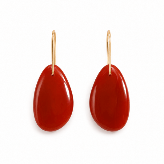Navajo Red Agate Gold Vermeil Earrings - ORMIRO