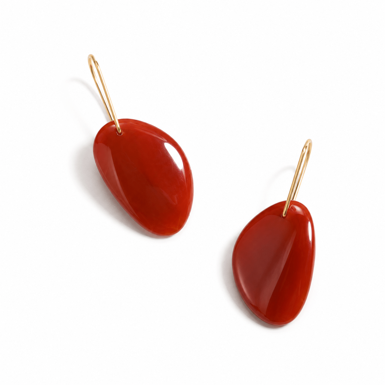 Navajo Red Agate Gold Vermeil Earrings & Necklace Jewelry Set - ORMIRO