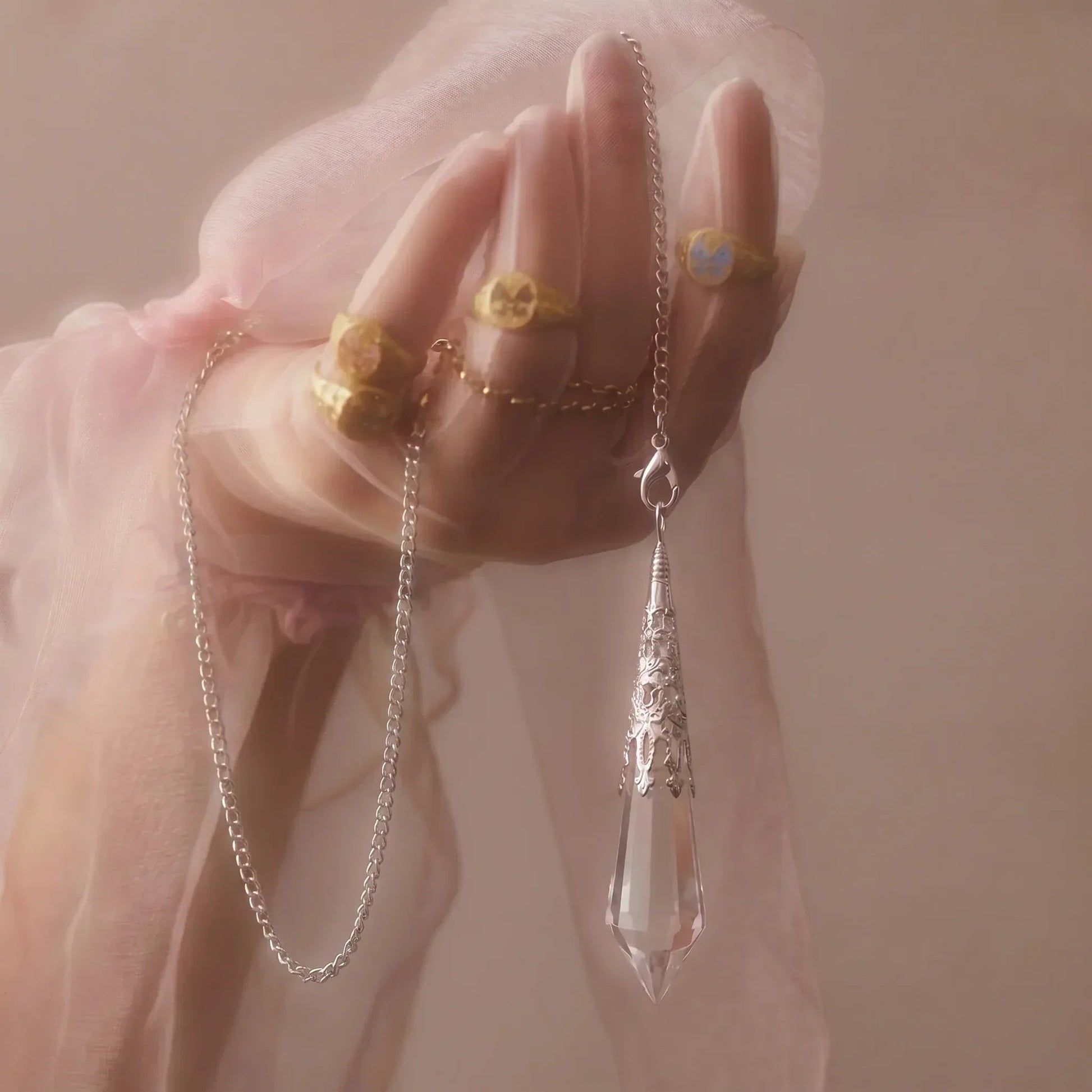 Oracle of Light Clear Quartz Crystal Pendulum Pendant - ORMIRO