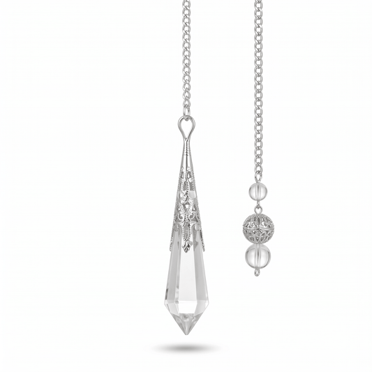 Oracle of Light Clear Quartz Crystal Pendulum Pendant - ORMIRO