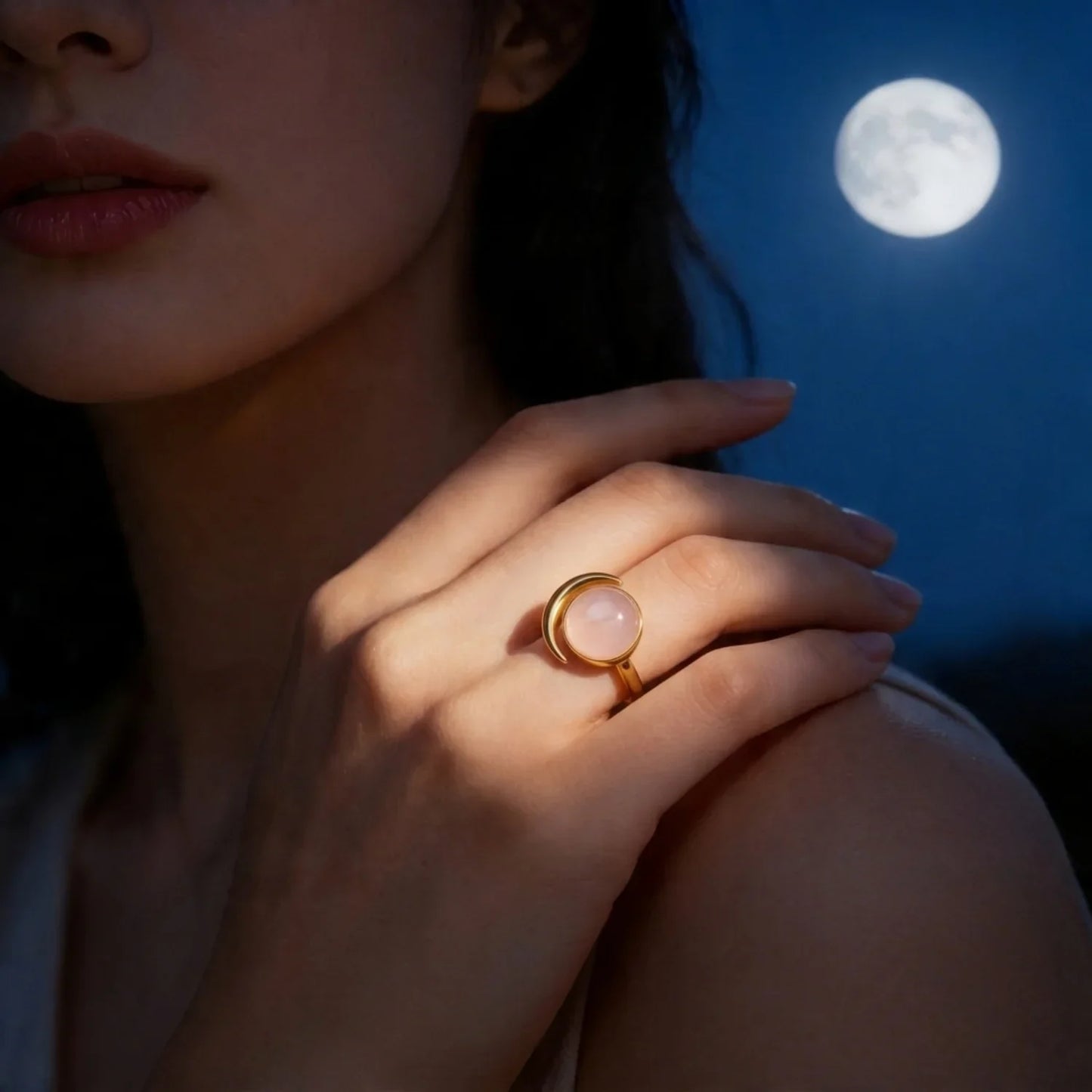 Eclipse Moonstone Gold Vermeil Ring