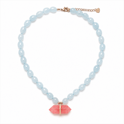 Pele Watermelon Quartz Beaded Necklace - ORMIRO