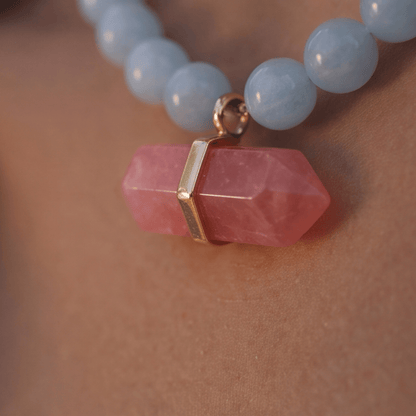 Pele Watermelon Quartz Beaded Necklace - ORMIRO